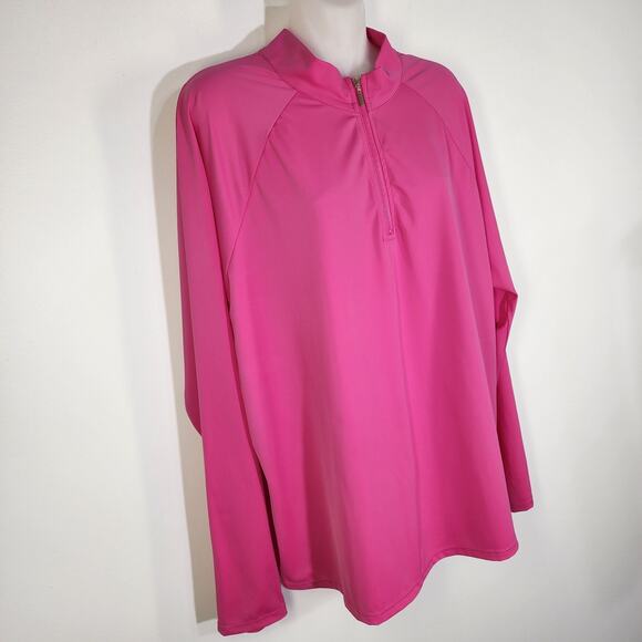 Susan Graver Women's Soleil Rashguard Top Size 22W Pink Half Zip UPF 30 Outdoor - Picture 5 of 9
